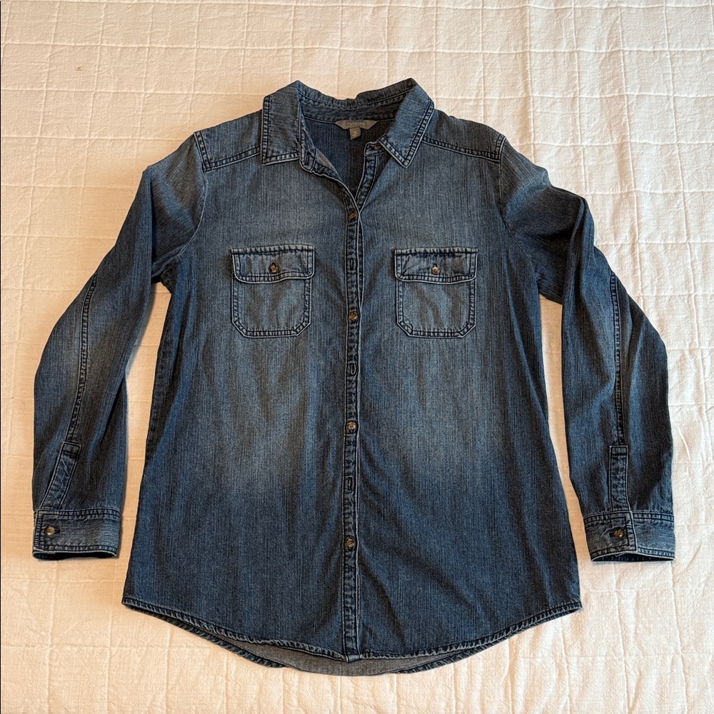 Rubbish Blue Denim Button-Up Shirt